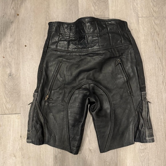 Object From Nothing 1 Of 1, Handmade Leather Shorts, Repurposed Vintage Leather - Picture 4 of 7